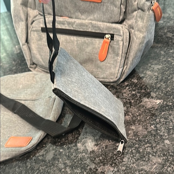 Gray and Tan Men's Backpack Set Light Gray Set of 3 - Picture 6 of 15